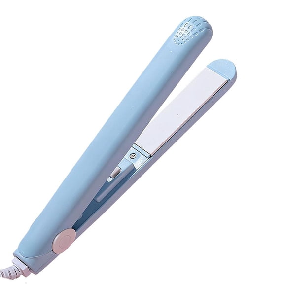 Mini Ceramic Hair Curler & Straightener, Curling Iron Hair Crimper Waver, Waves Curling Wand, for Women, Dual Voltage, Anti-Scald, Easy to Use - Purple