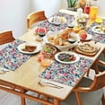thumbnail image 2 of Pioneer Flower Floral Print Pattern Summer Placemats Table Placemats Set Of 4-Linen Kitchen Washable Placemats Table Mats 12x18 Inch Non-Slip Heat Resistant, 2 of 5
