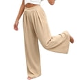 thumbnail image 2 of Women Linen Pants High Waisted Pants for Women Wide Leg Plus Size Palazoos with Pockets Womens Summer Beach Vacation Long Trousers, 2 of 5
