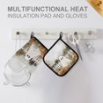 thumbnail image 4 of Yayeee Oven Mitts and Pot Holder Set of 2 Heat Resistant Kitchen Gloves Baking Hot Pad, Halloween Pumpkin Field, 4 of 5