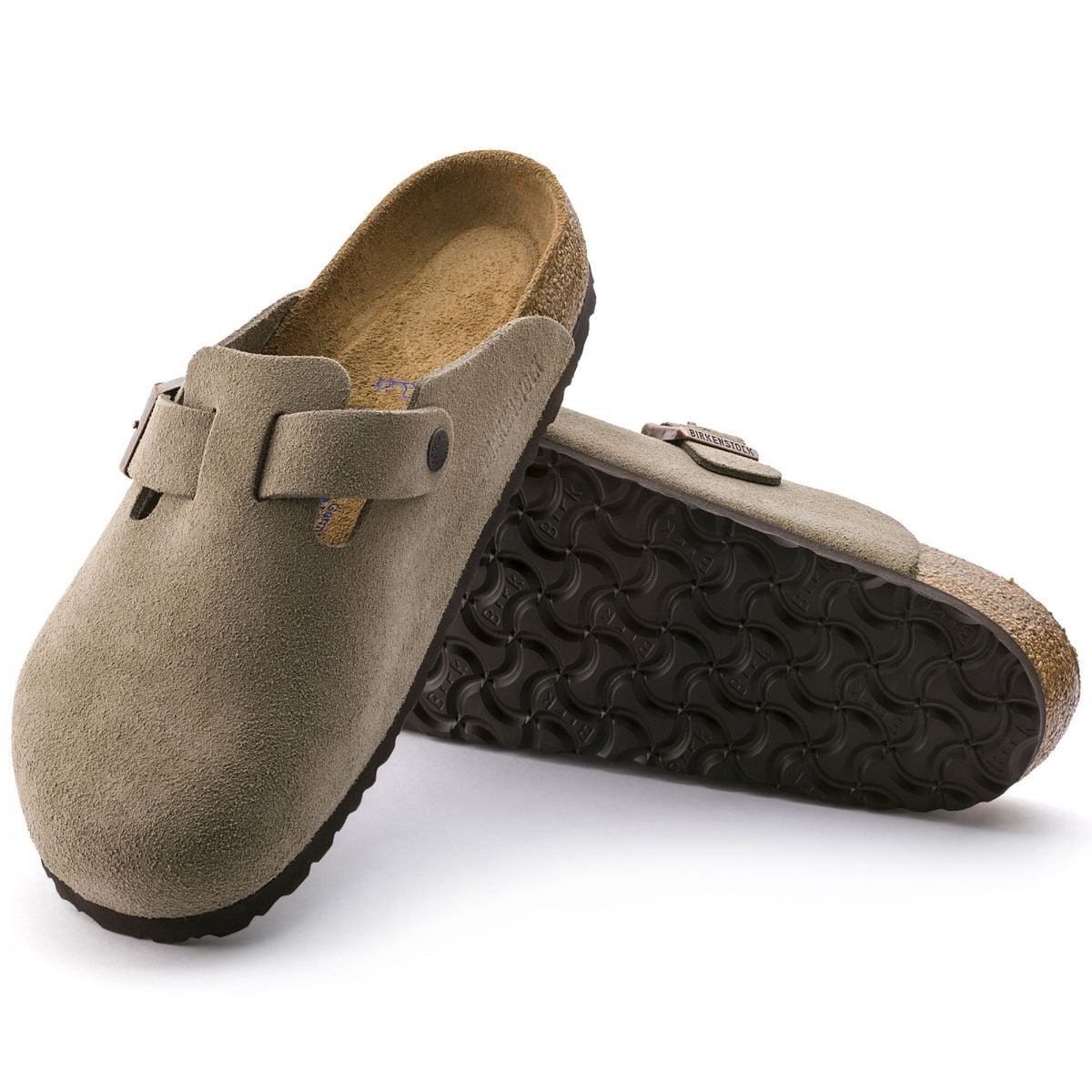 BIRKENSTOCK MENS Boston Soft Footbed "Suede Taupe" 560771 560771 from Stadium Goods