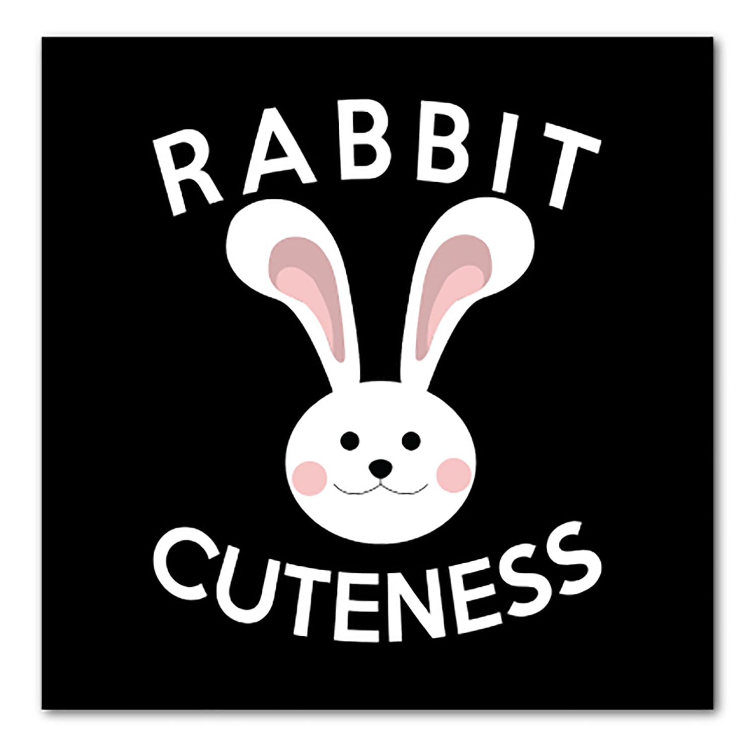 DistinctInk Custom Bumper Sticker - 6" x 6" Decorative - Black Background - Rabbit Cuteness - Bunny Ears Walmart.com