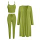 thumbnail image 4 of Puntoco moda mujer Casual sólido manga larga camisola cuello redondo tops cuello pantalones largos conjuntos de tres piezas liquidación Puntoco Puntoco-2694, 4 of 5
