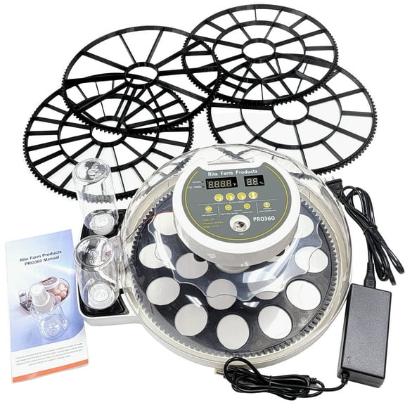DELUXE PRO 360 RITE FARM PRODUCTS 21 EGG CHICKEN INCUBATOR HATCHER & ALL 5 TURNER TRAYS
