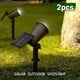 thumbnail image 2 of Juego de dos focos solares para exteriores con 7 LED, disponibles en blanco, cálido o colores RGB. Estas luces tienen un haz ajustable y un temporizador de encendido/apagado automático, 2 of 12