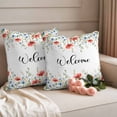 thumbnail image 2 of Outdoor Pillow Covers Pack of 2, Pastoral Orange Blue Flower Leaves Waterproof Throw Pillowcase Cushion Cases, Spring Floral Plant Decorative Pillow Cover for Couch Sofa Home Bed Patio, 2 of 9