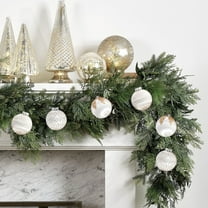 Hot Selling 8cm Silk Thread Christmas Ball Ornaments Set of 6 for Tree Decoration Festive Arrangement White Color