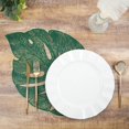 thumbnail image 6 of BalsaCircle 6 Metallic Green 18" Monstera Tropical Leaf Design Vinyl PLacemats Wedding, 6 of 8