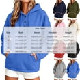 thumbnail image 3 of SYwaren Women's Oversized Pullover Hoodie Henley Long Sleeve Button Casual Sweatshirt Tops, 3 of 6