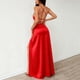 thumbnail image 2 of TaTaai Women‘s Satin Slip Dress, Spaghetti Strap V-Neck Backless Slit Midi Dress, Tie Side Slit Evening Gown, Wedding Guest Party Dress Gift, 2 of 7