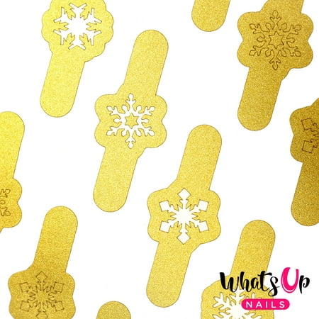 Whats Up Nails - Merry Snowflakes Gold Vinyl Stencils Nail Art (Whats The Best Gold)