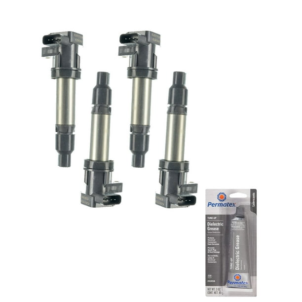 Set of 4 Ignition Coils and Permatex 22058 Dielectric TuneUp Grease