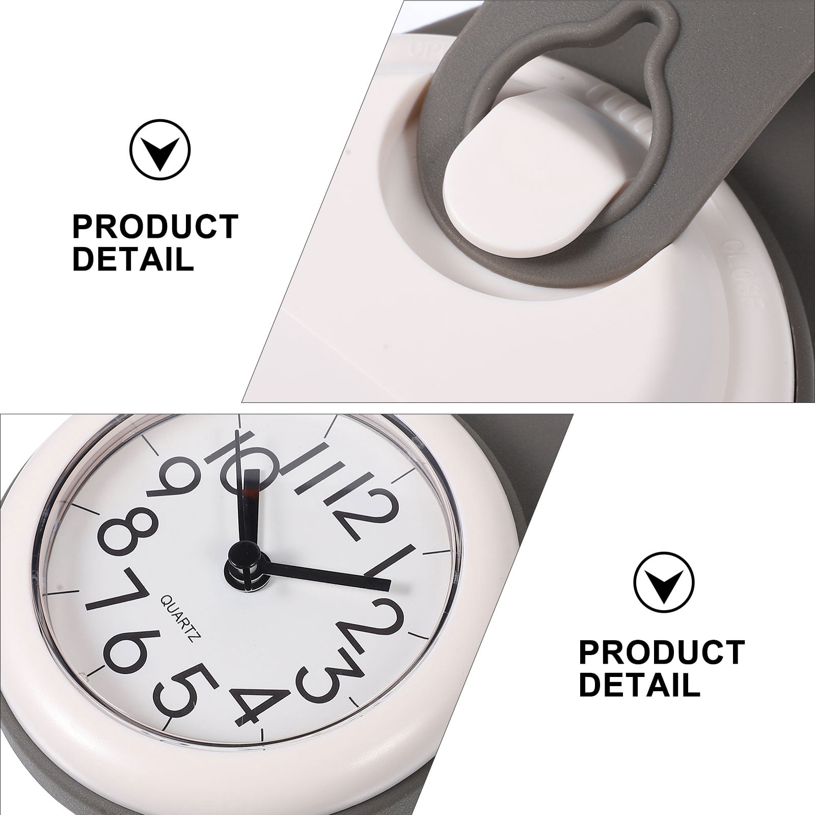 1pc Waterproof Bathroom Wall Clock with Suction Cup Hanging Mute Design