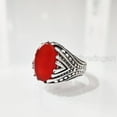 thumbnail image 3 of Carnelian Mans Ring, Natural Carnelian Gents Ring, Birthstone Silver Jewelry, 925 Silver Ring, Birthday Gift, Heavy Mens Ring, Arabic Design, Oxidized Mans Ring, Christmas, Turkey Mens Signet Ring, 3 of 8