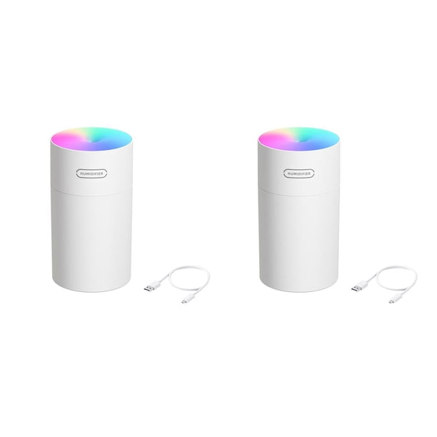 Matsuzay Humidificador 270/220ml 2W USB humidificador de aire difusor de pulverización para coche de oficina en casa Blanco 2Conjunto