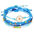 thumbnail image 1 of Pulseras de flores tejidas para mujeres, adolescentes, niñas, niños, parejas, envoltura de cuerda, encanto, playa, surf, trenzado, ajustable, 1 of 5