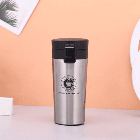 

Wekity Bounce Cover Stainless Steel Coffee Cup Double Layer Large Capacity Car Mug Holiday Gift，380ml