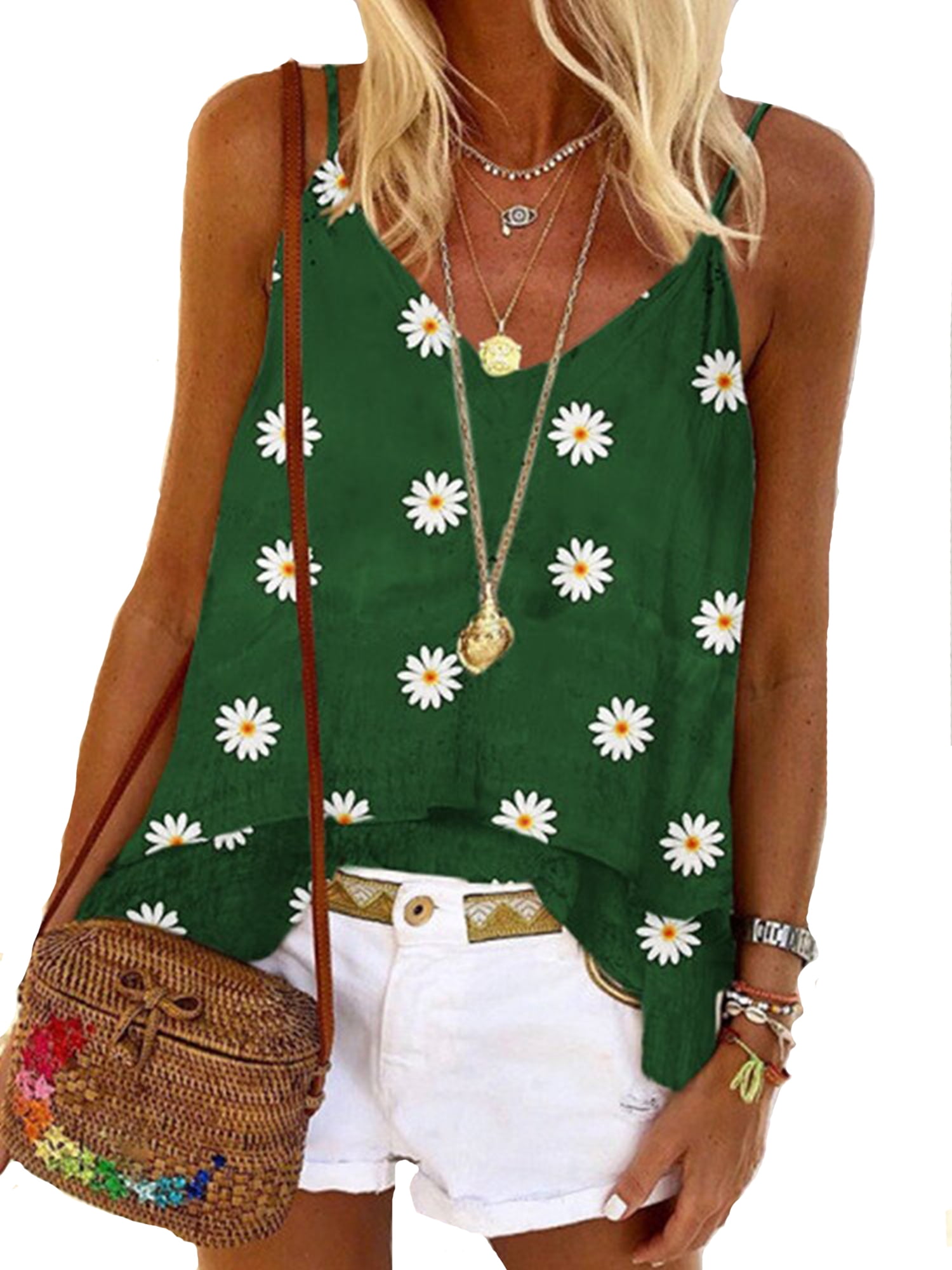 Women Summer Strappy Tank Vest Top Casual Sleeveless Blouse Tops T-Shirt Cactus 