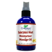 St Johns Wort Moisturizer & Massage Oil 4 OZ - Premium St Johns Wort Massage Oil Blend - Muscle Soothing Body Oil from Creation Farm