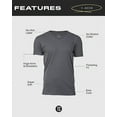 thumbnail image 7 of True Classic V Neck Mens T Shirt, Premium Fitted Soft Men's T-Shirts. Heather Gray, Small, 7 of 7
