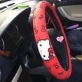 thumbnail image 1 of Hello Kitty Sanrio Car Accessories 15 Inch Universal Steering Wheel Cover Leather Durable Breathable Soft Snug Grip Protector, 1 of 7