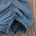 thumbnail image 3 of ITFABS Girl Denim Flying Sleeve Jumpsuit Ruffled Square Collar Button Romper, 3 of 7