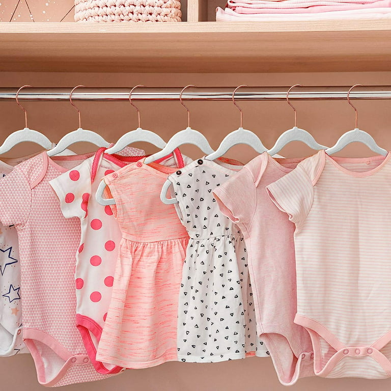 Casafield 50 Velvet Baby Hangers - 11 Size for Infant & Toddler Clothes - Gray