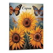 Creowell Butterfly Sunflower Wall Art Sunflower Butterfly Pictures Wall Decor Canvas Prints Framed Artwork Paintings Home Office Decorations For Bathroom Kitchen Bedroom 16x20 inches