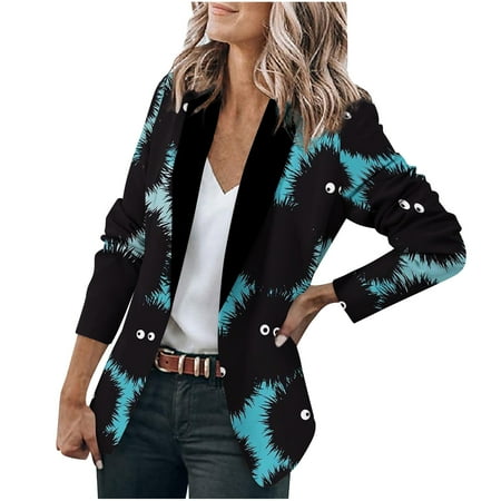 

Trench Coats for Women Winter Jackets for Women Women s Casual Elegant Trendy Print Long Sleeve Lapel Cardigan Jacket Coat Outerwear Blazer Cardigan for Women Bomber Jacket Women