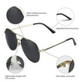 thumbnail image 4 of Lunettes de Soleil Aviateur Polarisées Rétro Noires Protection UV 400 Lunettes de Soleil pour Hommes Femmes Voyage Pêche Conduite, 4 of 6