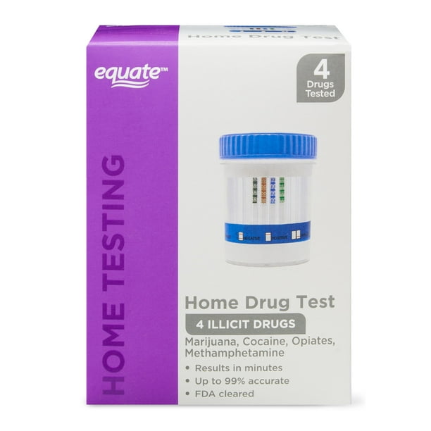 Equate 4 Panel Home Drug Test Marijuana Cocaine Opiates Methamphetamine Walmart Com