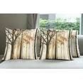 thumbnail image 6 of Ambesonne Autumn Throw Pillow Cover 4 Pack, Tree in Abstract Woods, 16", Orange Brown, 6 of 7
