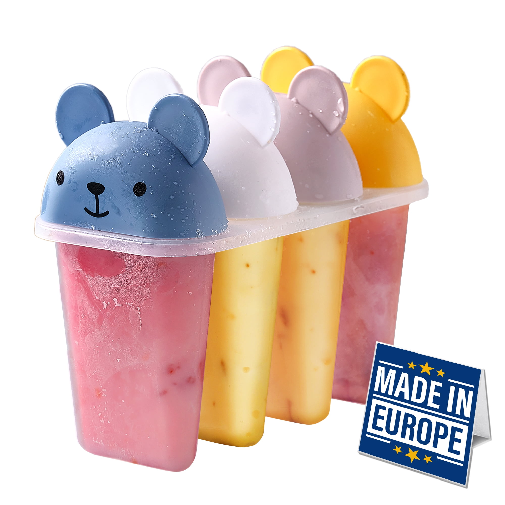 Popsicles Molds Set of 4, Homemade Freezer Ice Cream Maker for Babies