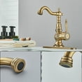 thumbnail image 3 of ZAMERY Antique Brass Bathroom SinkFaucet Vanity Swivel Spout Mixer Tap and Pop Up Drain with Overflow, 3 of 6
