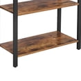 thumbnail image 5 of 4 Tier Wood and Metal Bookcase with Criss Cross Back, Rustic Brown and Black, 5 of 6