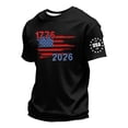 thumbnail image 3 of Kopltyrfg 250 Anniversary USA T-Shirt Men 2026 American Flag Tee Tops Short Sleeve Crewneck Independence Day 4th of July Patriotic Top Black M, 3 of 4
