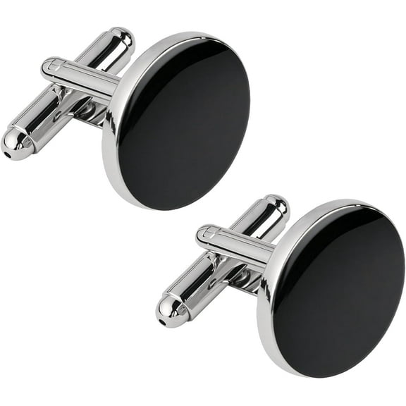 Stainless Steel Cufflinks For Men, Tuxedo Shirt Cuff Links Shirt Accessories Unique Business Groom Wedding Black Silver Gold Jewelry Gift for Son, Father, Husband, Boyfriend