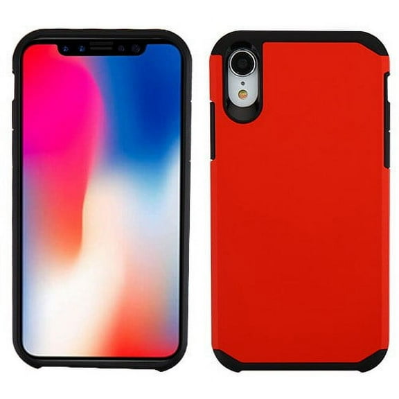 Apple iPhone XR (6.1 Inch) - Phone Case Protective Shockproof Hybrid Rubber Rugged Cover RED Slim Phone Case for Apple iPhone Xr (6.1")