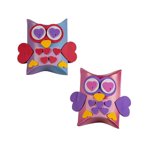 Fun Express Owl Pillow Box Craft Kit Valentine Exchanges for 12