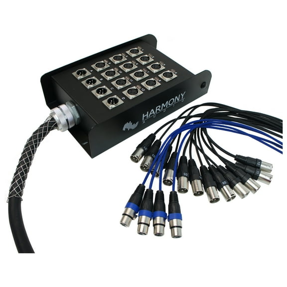 Harmony Audio HA-SB16100 XLR Snake Cable 16 Channel 100 Feet (12 Send 4 Returns)