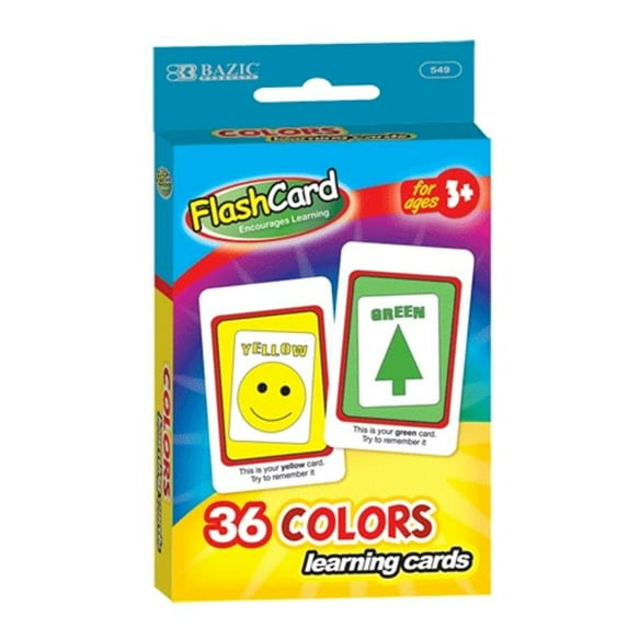 Bazic Products 549-72 BAZIC Colors Preschool Flash Cards - 36-Pack Case of 72