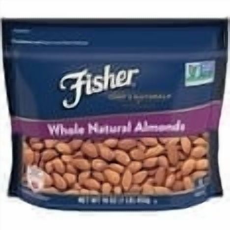 Fisher Chef’s Naturals Gluten Free, No Preservatives, Non-GMO Whole Natural Almonds, 16 oz Bag