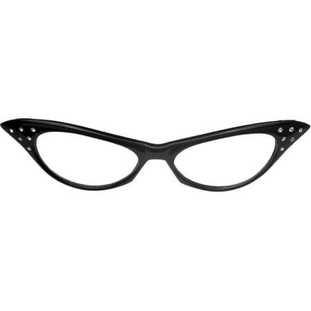 Morris Costumes Glasses 50's Rhinestone Black Color, Style BB512