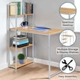 thumbnail image 4 of Designs2Go Office Work Station with Shelves in Off White Light Oak, 4 of 7