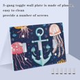 thumbnail image 3 of Yayeee Toggle Light Switch Wall Plate 2-Gang 4.56"x4.48" Decorative Outlet Cover, Blue Anchor, 3 of 7