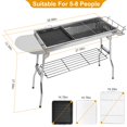 thumbnail image 3 of Barbecue Charcoal Grill Stainless Steel Folding Portable BBQ Tool Kits for Outdoor Event Cooking Camping Hiking Picnics Tailgating Backpacking (Large), 3 of 9