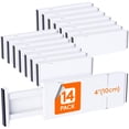 thumbnail image 1 of Separadores de cajones Lifewit, 14 unidades, 4 cm de altura, ajustables, blancos, 1 of 9