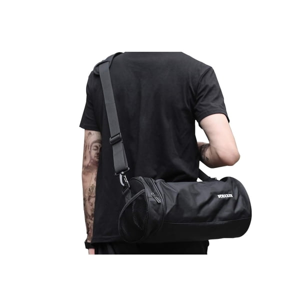 Bolsa de gimnasio SYCNB, pequeña, negra, impermeable, de nailon para hombre y mujer