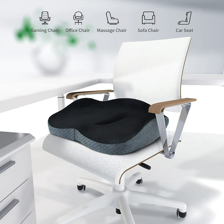 KingPavonini Large Seat Cushion 3D Full Wrap Office Chairs Cushions Memory  Foam Pain Relief