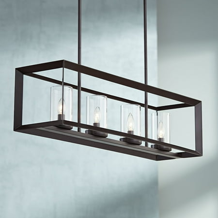 Franklin Iron Works Oil Rubbed Bronze Linear Pendant Chandelier 34